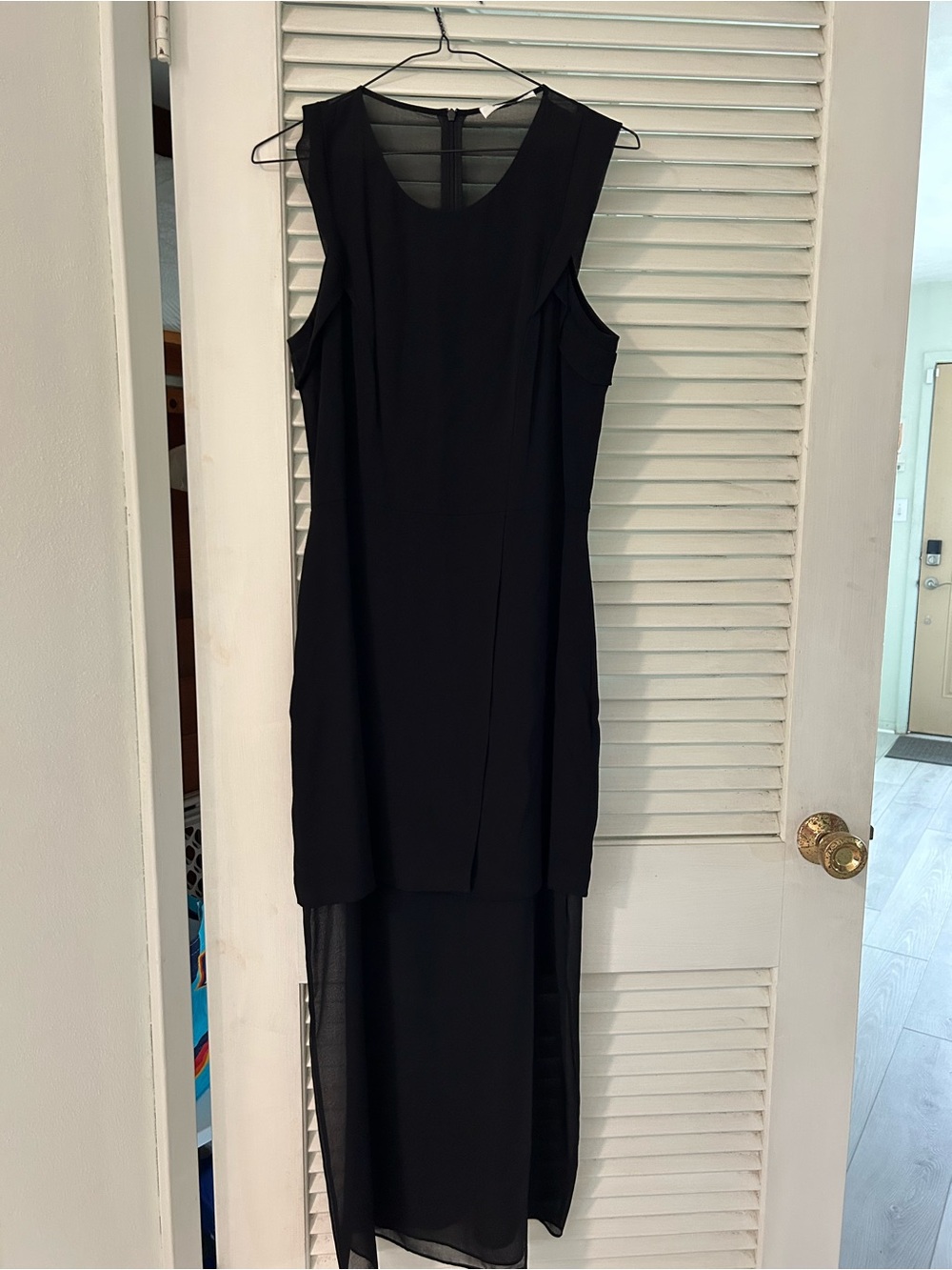 Sandro Paris Black Long layered dress with overlay